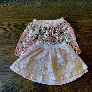 Girls pink sequin skirts
